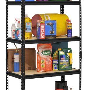 Edsal UR-364BLK Black Steel Industrial Shelving, 4 Adjustable Shelves, 3200 lb. Capacity, 60" Height x 36" Width x 18" Depth