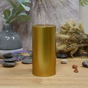 Zest Candle Pillar Candle, 3 by 6-Inch, Metallic Bronze Gold