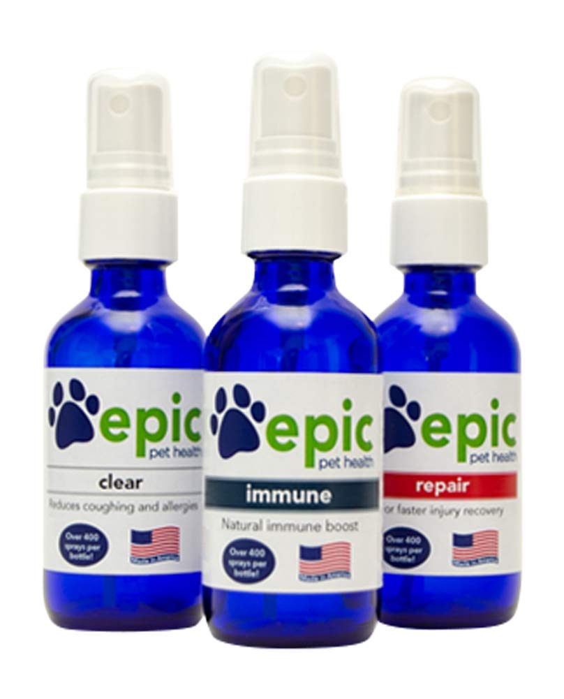 Epic Pet Health Clear - Reduces Allergies and Coughing Natural Electrolytes for a Healthy Immune System for All Animals Easy to Use Flavorless (2 oz Spray)