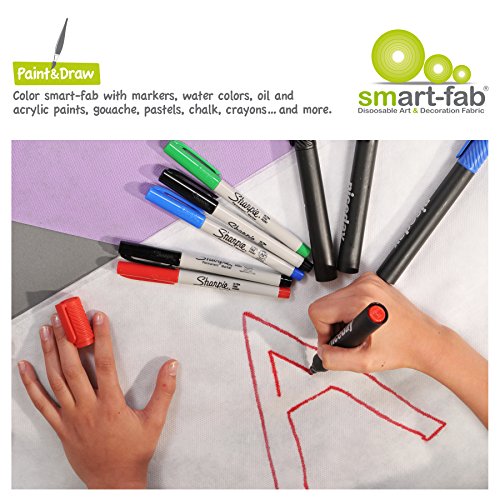 Smart-Fab Craft Fabric 12 x 18 Inch Sheets, White, Pack of 45, Perfect for Schools, Crafts, Art, Bulletin Board, Teacher Classrooms, Outlasts Paper