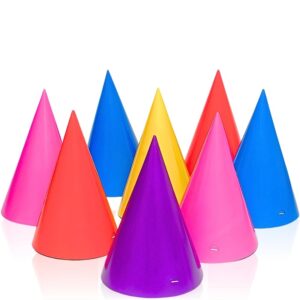 unique party cone hats, assorted colors