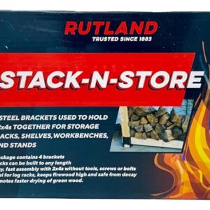 Rutland Stack N Store Corner Brackets for Building Storage Racks, Set of 4