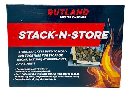 Rutland Stack N Store Corner Brackets for Building Storage Racks, Set of 4