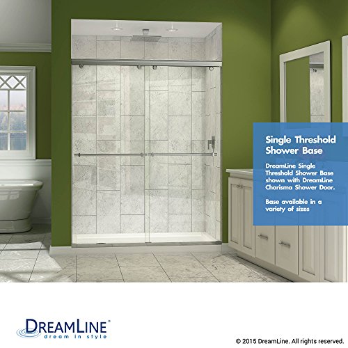 DreamLine SlimLine 36 in. D x 60 in. W x 2 3/4 in. H Center Drain Single Threshold Shower Base in White, DLT-1136600