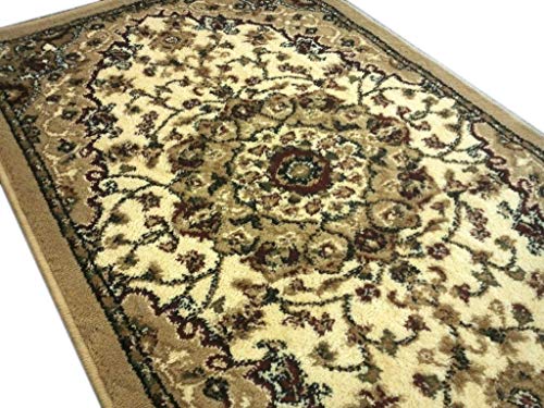 Bellagio Traditional Oriental Door Mat Design 401 Ivory (24 Inch X 40 Inch)