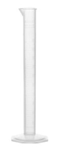 eisco graduated cylinder, 10ml - class b tolerance - octagonal base - polypropylene plastic - industrial quality, autoclavable