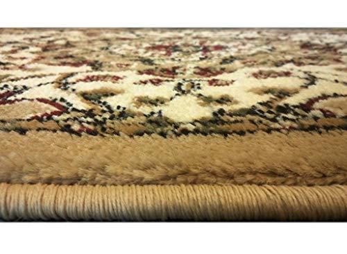 Bellagio Traditional Oriental Door Mat Design 401 Ivory (24 Inch X 40 Inch)