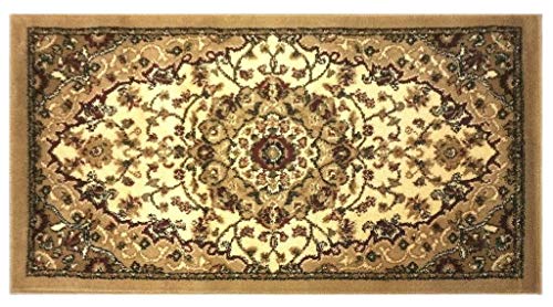 Bellagio Traditional Oriental Door Mat Design 401 Ivory (24 Inch X 40 Inch)