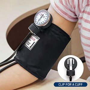 Santamedical Adult Deluxe Aneroid Sphygmomanometer - Professional Blood Pressure Monitor with Adult Black Cuff and Carrying case (Light Black)