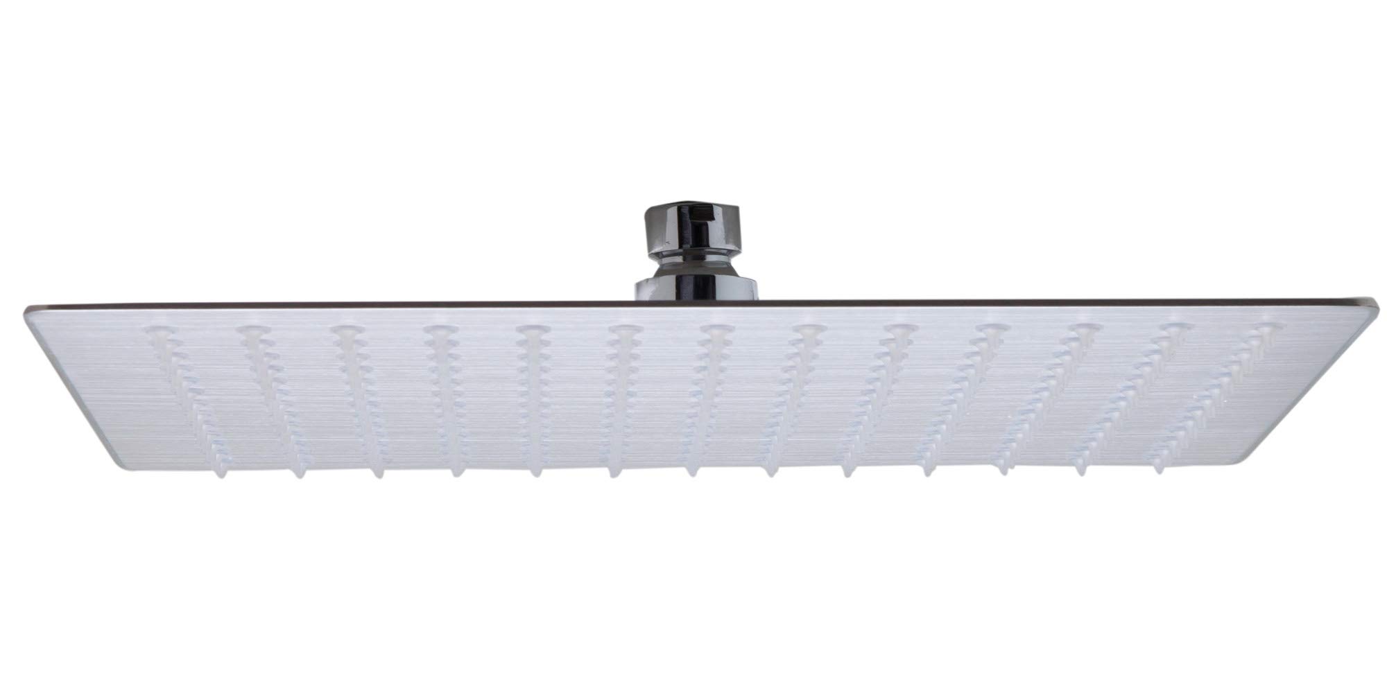 ALFI brand RAIN12S 12-Inch Solid Square Ultra Thin Rain Shower Head, Brushed Stainless Steel