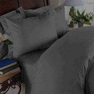 elegance linen wrinkle-free- 1200 thread count queen size egyptian quality 3pcs duvet cover, gray