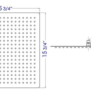 ALFI Brand RAIN16S-BSS Stainless Steel 16" Square Ultra Thin Shower Head