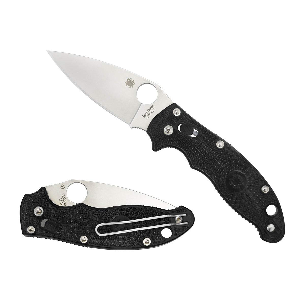 Spyderco Manix 2 Black Plain Edge Knife