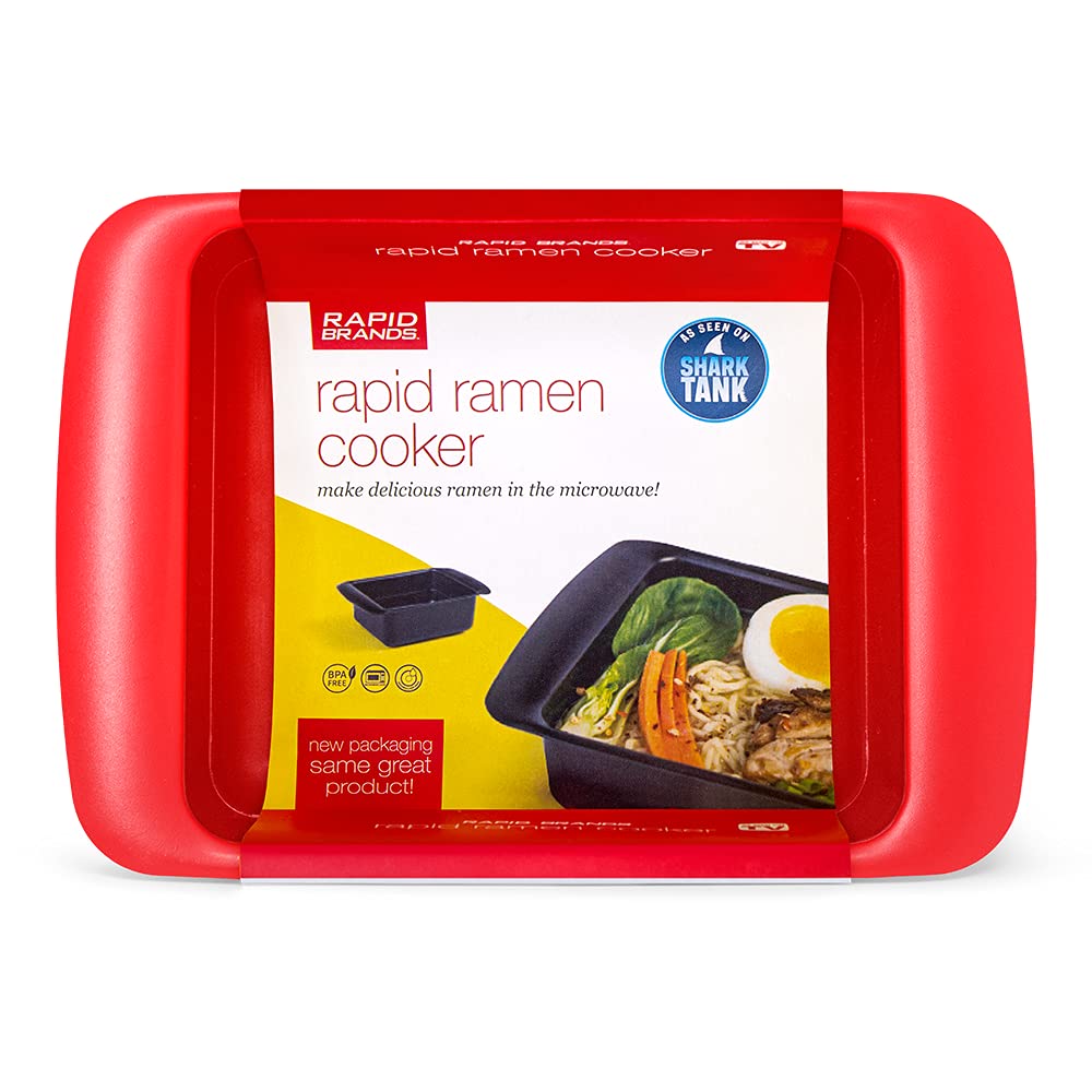 Rapid Ramen Cooker | Microwavable Cookware for Instant Ramen | BPA Free and Dishwasher Safe | Perfect for Dorm, Small Kitchen or Office | Bright Red