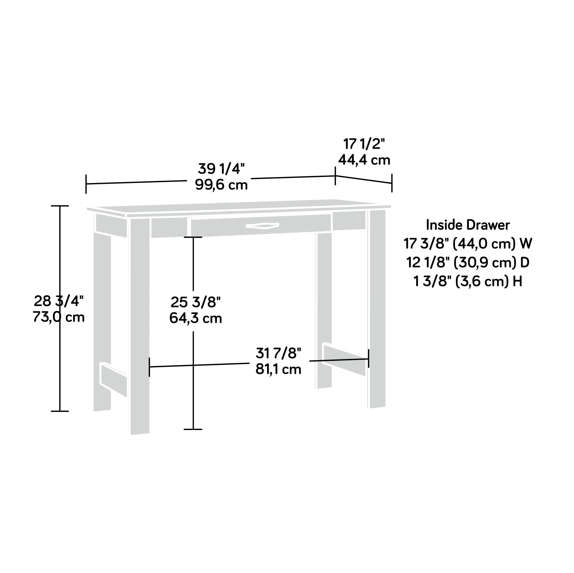 Sauder Beginnings Writing Table, Cinnamon Cherry finish