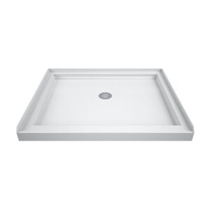 dreamline slimline 36 in. d x 36 in. w x 2 3/4 in. h center drain single threshold shower base in white, dlt-1136360