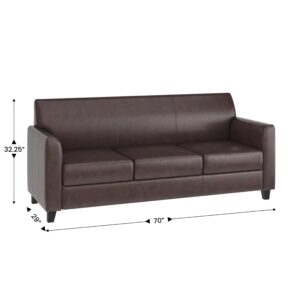 Flash Furniture HERCULES Diplomat Series Brown LeatherSoft Sofa