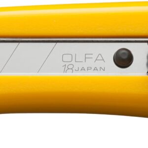 OLFA 18mm Heavy-Duty Utility Knife (BN-L) - Multi-Purpose Custom Cutting Depth Precision Knife w/Ergonomic Grip Handle & Snap-Off Blade, Replacement Blades: Any OLFA 18mm Blade