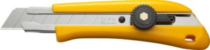 olfa 18mm heavy-duty utility knife (bn-l) - multi-purpose custom cutting depth precision knife w/ergonomic grip handle & snap-off blade, replacement blades: any olfa 18mm blade