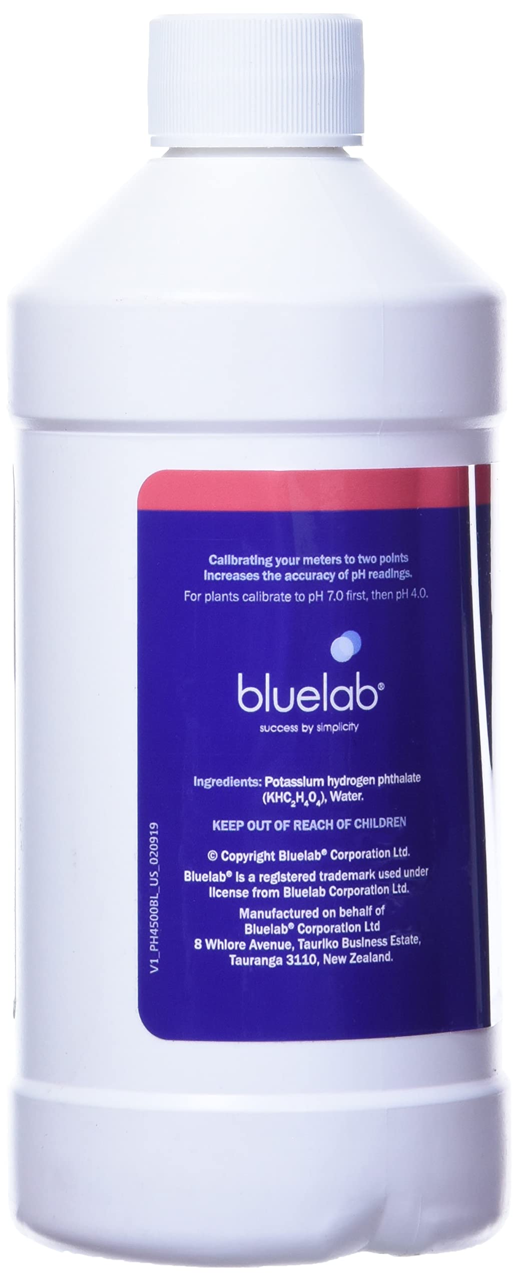 bluelab GL56732898 PH 4.0 Calibration Solution, 500 milliliters lab-Chemical-Standards, Natural