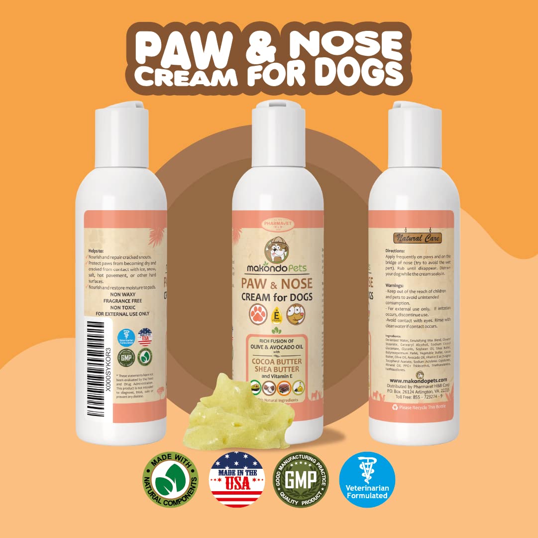 Natural Dog Paw Balm | Non-Waxy Formula Dog Nose Balm & Snout Soother for Dogs. Our Paw Cream for Dogs is a Must in Dog Bathing Supplies | Ideal Dog & Cat Paw Balm to use After a paw Cleaner for Dogs