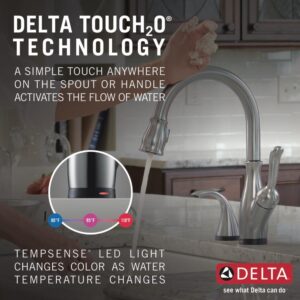 Delta Faucet Leland Brushed Nickel Kitchen Faucet, Kitchen Faucets with Pull Down Sprayer, Kitchen Sink Faucet, Faucet for Kitchen Sink with Magnetic Docking Spray Head, Arctic Stainless 9178-AR-DST