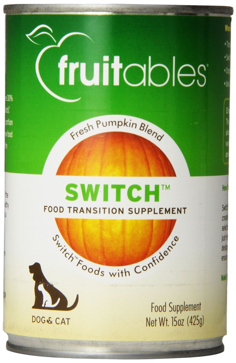 Fruitables 953005 Fruitables Switch Food Transition Pumpkin Supplement For Pets, 15-Ounce