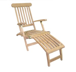 d-art collection outdoor steamer deck chair - in teak wood