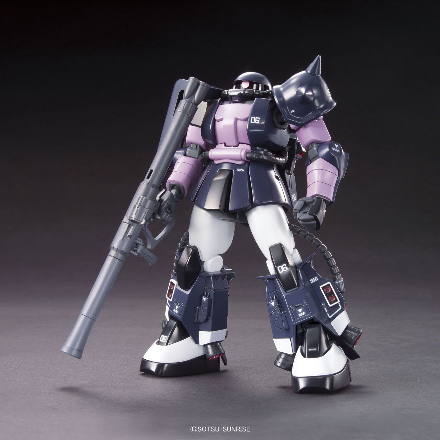 Bandai Hobby HGUC MS-06R-1A Zaku II High Grade Universal Century 1/144 Gundam MSV Action Figure (Black Tri-Stars Color)