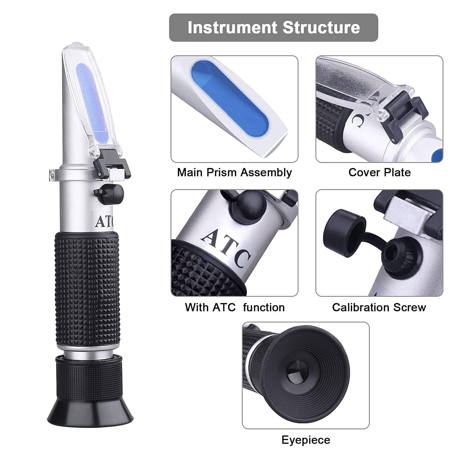 Ade Advanced Optics ade0-10% 0-10% ATC BRIX Refractometer for Maple Sap, CNC, Rbti