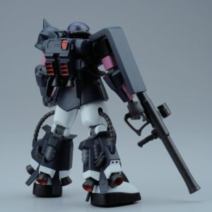 Bandai Hobby HGUC MS-06R-1A Zaku II High Grade Universal Century 1/144 Gundam MSV Action Figure (Black Tri-Stars Color)