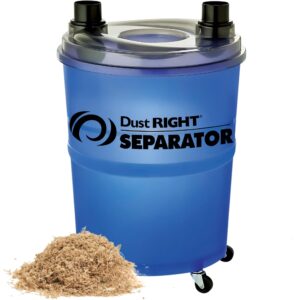 dust right dust separator + 36” flex-form hose - cyclone dust collector separates sawdust, wood chips, debris, and more – 10-gallon translucent bucket - dust collectors for woodworking for shop vacs