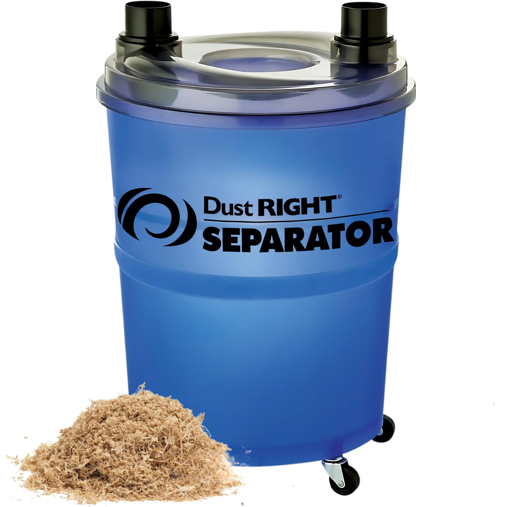 Dust Right Dust Separator + 36” Flex-Form Hose - Cyclone Dust Collector Separates Sawdust, Wood Chips, Debris, and More – 10-Gallon Translucent Bucket - Dust Collectors for Woodworking for Shop Vacs