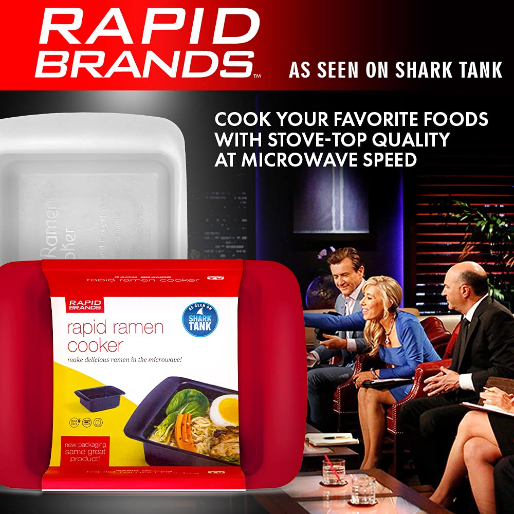 Rapid Ramen Cooker | Microwavable Cookware for Instant Ramen | BPA Free and Dishwasher Safe | Perfect for Dorm, Small Kitchen or Office | Bright Red