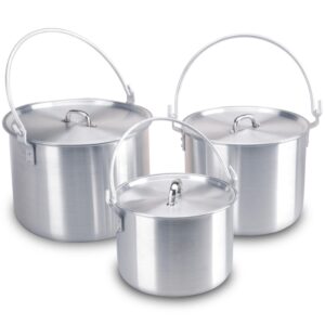 AceCamp® Camping Pot for Gas Stove Made of Aluminium with Handle and Lid [4L] - Camping Pots for Gas Cookers, Grills and Fire - Camping Pot Set Camping Pot - Camping Cooking Pot Set Camping