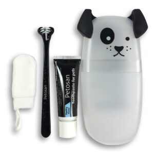 Petosan Puppy and Toy Breed Dental Kit with Toothbrush, Toothpaste and Microfiber Cleaner