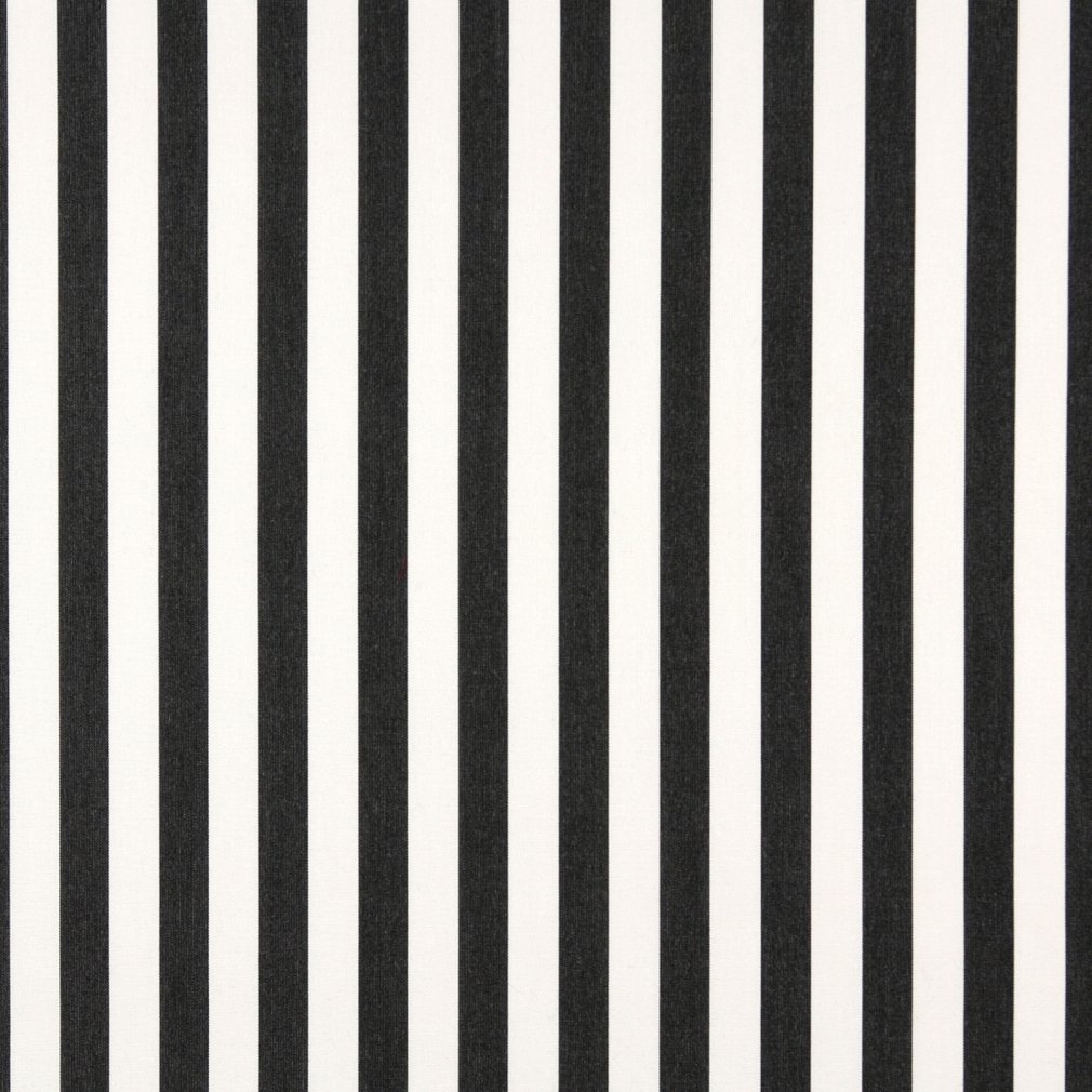 B489 Black Striped Indoor Outdoor Marine Upholstery Fabric by The Yard