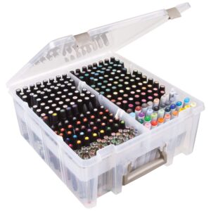 ArtBin 6939AB Marker Storage Tray - Holds up to 64 Pens, Pencils, Markers, Brushes, etc., [1] Plastic Storage Tray, White