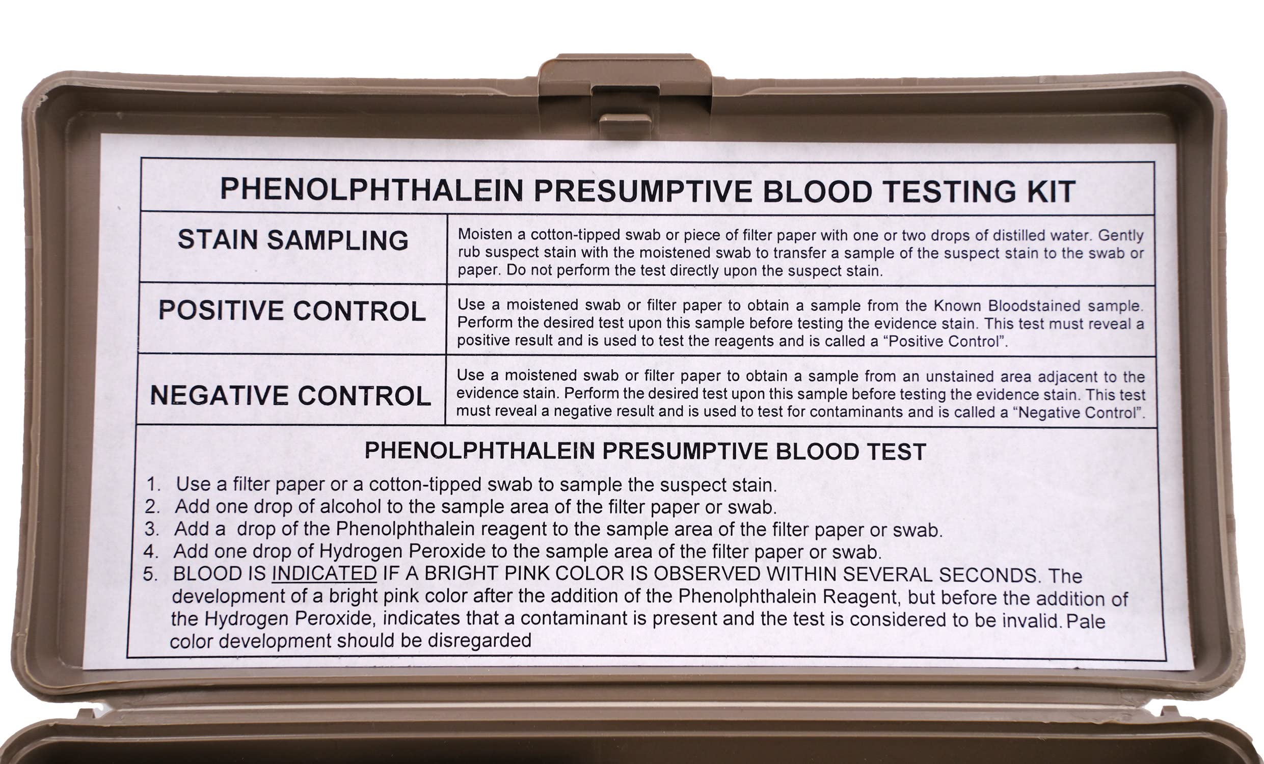 Phenolphthalein Presumptive Blood Test Kit