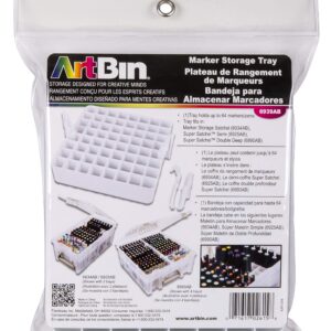 ArtBin 6939AB Marker Storage Tray - Holds up to 64 Pens, Pencils, Markers, Brushes, etc., [1] Plastic Storage Tray, White