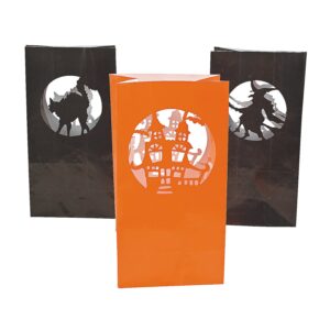 fun express halloween silhouette luminary bags - party supplies - 12 pieces