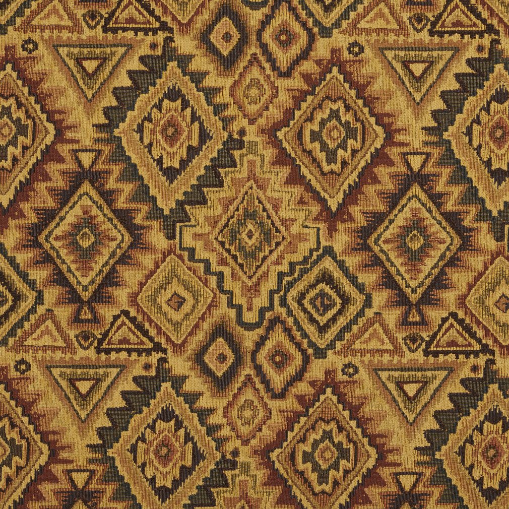 E101 Southwestern Navajo Lodge Style Upholstery Grade Fabric by The Yard