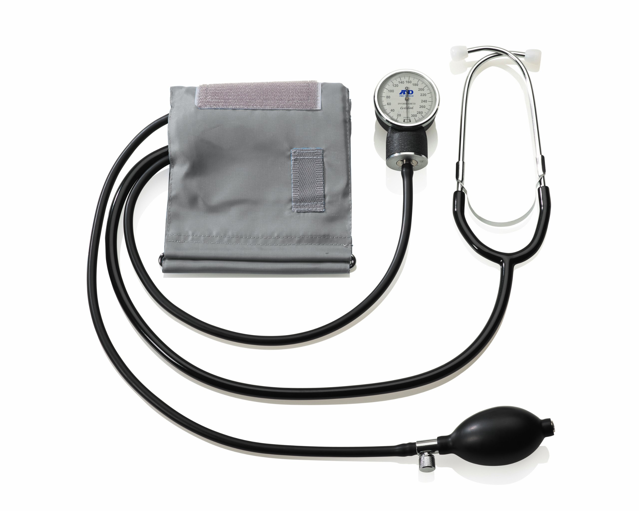 A&D Medical Professional Aneroid Sphygmomanometer with Stethoscope & Adult Cuff (25 - 36cm / 10 - 14" Range) Blood Pressure Machine & Zippered Case