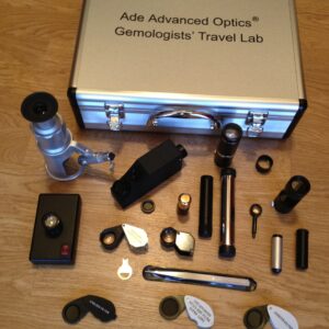 Gemologists' Travel/portable Lab Suitcase. Including Microscope, Dichroscope, Spectroscope, Chelsea Filter, Ruby Filter, Jadeite Filter, Polariscope, Darkfield Loupe, Uv Magnifier, Gem Refractometer, Polariscope, Conoscope, Refractive Index Liquid Oil, Ge