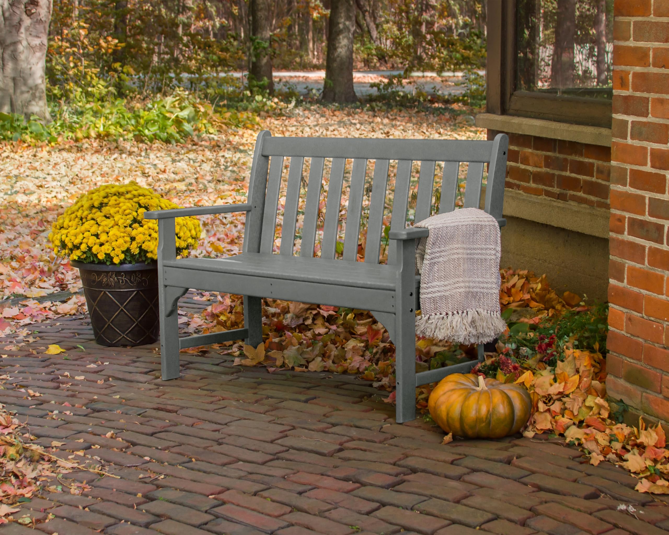 POLYWOOD Vineyard 48" Bench (Slate Grey)