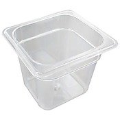 cambro 1/6 gn polycarbonate hotel pan, 6" deep, 6pk clear 66cw-135