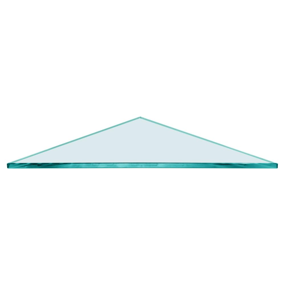 Dulles Glass 16" x 16" Triangle Glass Shelf - Shelf Only - Tempered - 3/8" Thick - Flat Polished Glass