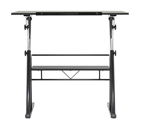 STUDIO DESIGNS Zenith Craft Desk Drafting Table, Top Adjustable Drafting Table Craft Table Drawing Desk Hobby Table Writing Desk Studio Desk, Black, 13340