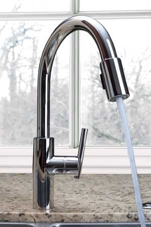 Newport Brass 1500-5103/56 East Linear Kitchen Faucet with Pull-Down Spray, Flat Black