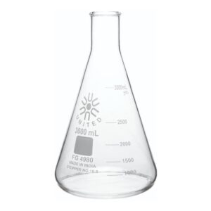 united scientific™ fg4980-3000, 3000ml (3l) borosilicate glass erlenmeyer flask (single)